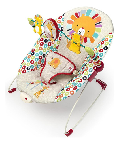 Bright Starts 60135 silla mecedora con vibración y colgantes bebes bright starts color multicolor lunares