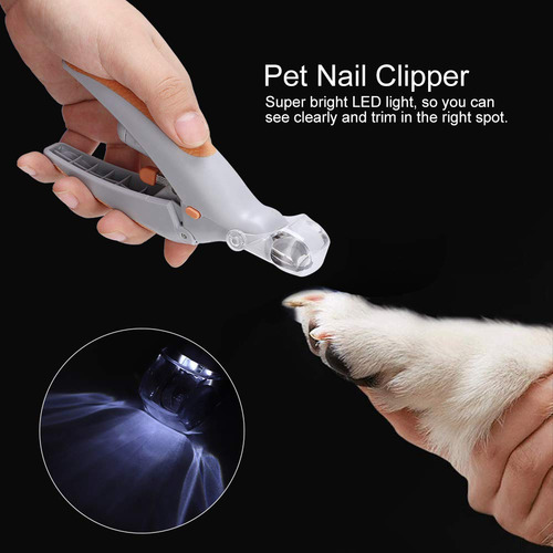 Cortador De Unhas Para Cães E Gatos Com Luz Led E Lente De
