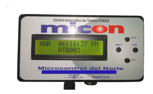 Imagen 1 de 5 de Control Automatico De Timbre Programable Escolar Atb003