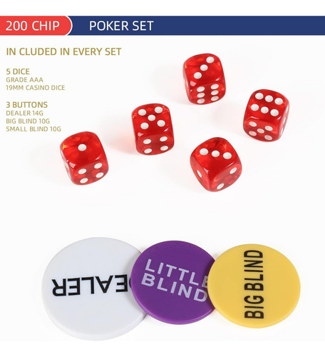 Texas Hold'em Classic Set, 200 Fichas De Póquer