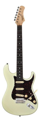 Guitarra elétrica Tagima Classic Series T-635 Classic de  amieiro olympic white with tortoise shell com diapasão de madeira técnica