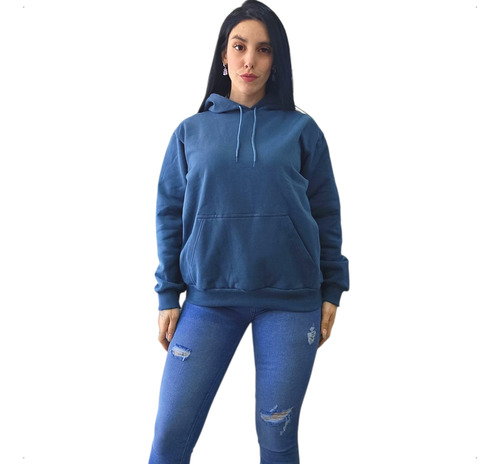 Buzo Canguro Algodón Frizado De Mujer Talle Grande Mc