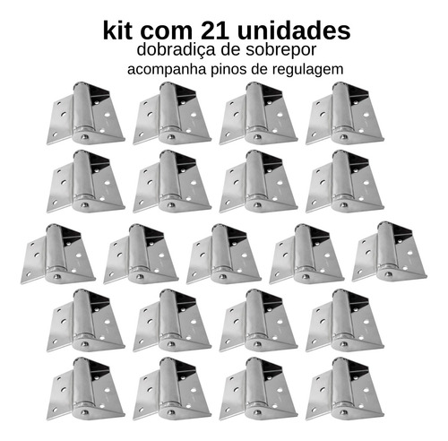 21 Dobradiças Com Mola Regulável P/ Porta Corta Fogo 4pol.