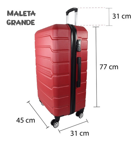 Imagen 2 de 8 de Maleta Para Viaje Con Candado De Seguridad Log-on Grande