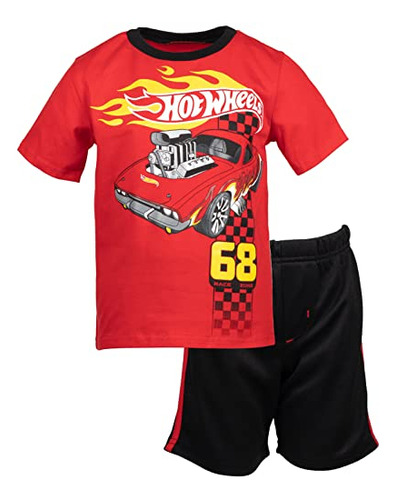 Hot Wheels Conjunto De Pantalones Cortos De Malla Con Camise