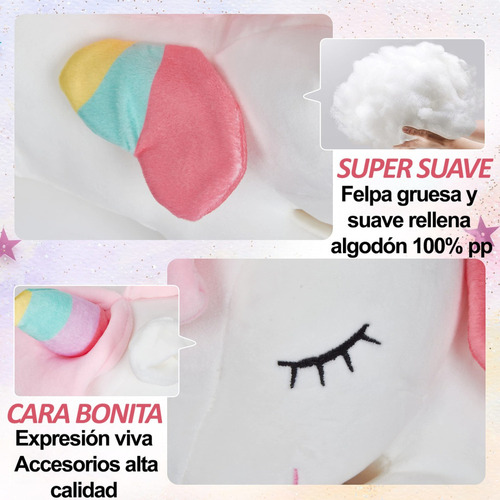 Aplicable A Unicornio Pony De Peluche Arcoiris Tipo Pegaso