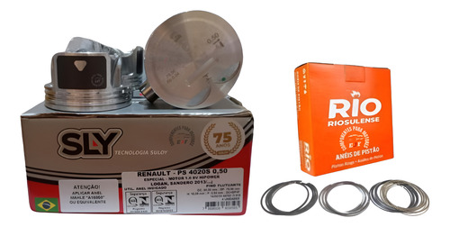 Pistao C/ Anel 050 Logan Sandero 1.6 8v Flex 13/.. C/ Trava
