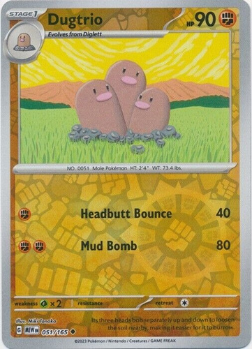 Dugtrio Reverse Holo 151  Pokemon Tcg+10 Cartas