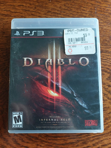 Diablo 3 Juegazo Original Físico Ps3, Juego Sin Manual