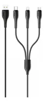 Comprar Cable Usb Compatible Micro Usb Lightning Tipo C 1m Usams 3x1 Color Negro