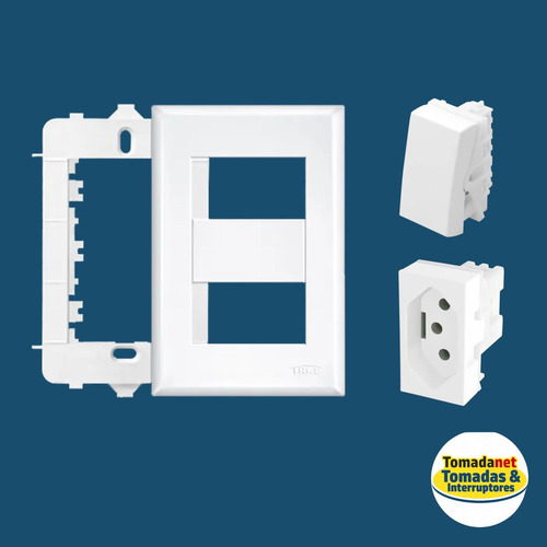 Interruptor Simples + Tomada 10a Com Placa 4x2 Fame Evidence