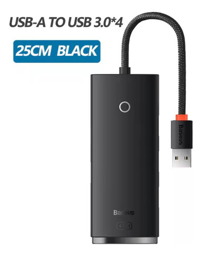 Hub Baseus Adaptador Usb-a 4 Portas Usb 3.0 Preto