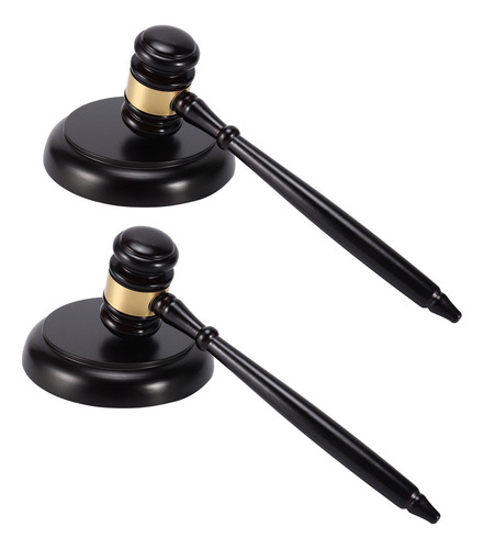 2 Martillos De Madera Para Subasta Con Mazo De Juez Con Bloq