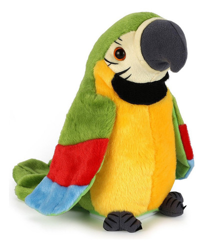 Peluche De Peluche Musical Verde Loro Parlante Pájaro Parlan