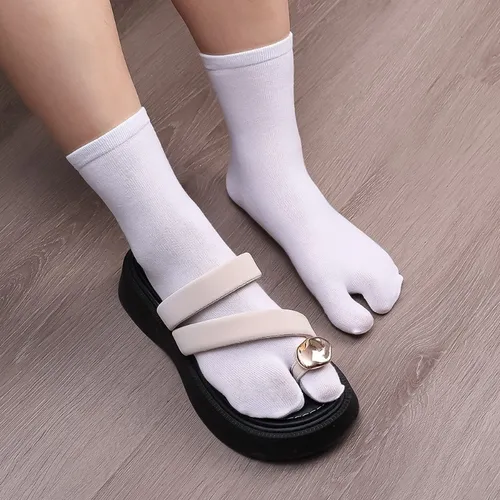 2 Pares De Calcetines Unisex Con Punta Tabi Para Kimono Y Sa