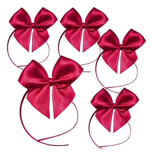50 Laço De Cetim Nº5 6x6cm Com Fita Para Amarra Vemelho 5