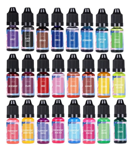 Colorante Concentrado Para Velas Set 24 Unidades X 10 Ml C/u
