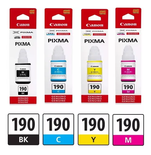 Pack Tintas Canon Gi-190 Originales G1100 G2100 G3100 G4100