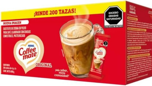 Sustituto De Crema Coffee Mate Nestlé 200 Pzas De 4 G