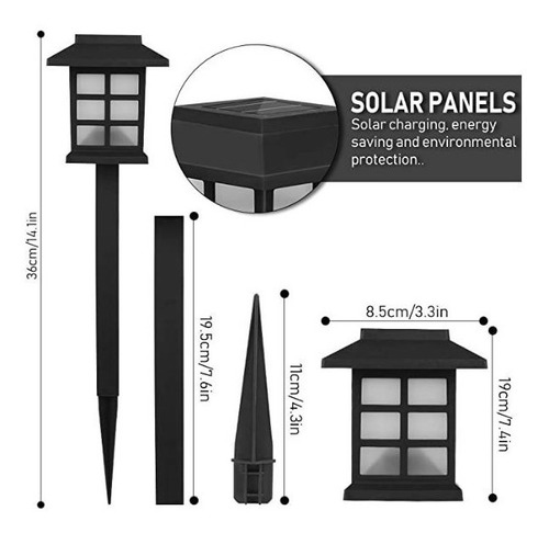Lampara Estaca Panel Solar Luz Automatica Led Recargable