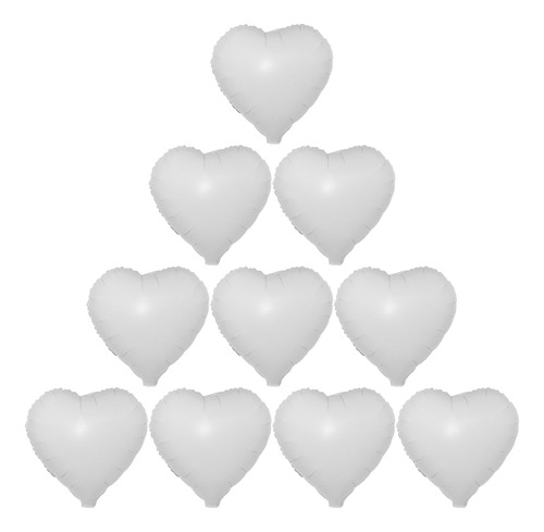 10 Globos De Papel De Aluminio Con Forma De Corazón, 18 Unid