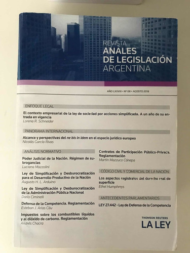 Revista Anales De La Legislación Argentina