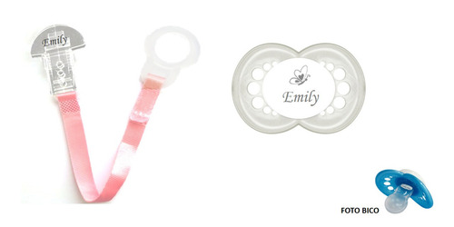 Prendedor + Chupeta Mam Original 6 Meses + Com Nome