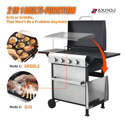 Sponsored Ad Zolyndo 4 Burner Outdoor Griddle Grill Combo 2