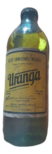 Antigua Botella De Aceite Comestible Uranga Contenido Origin
