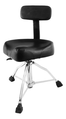 Banco Almofadado De Bateria Com Encosto Liverpool Cor Preto