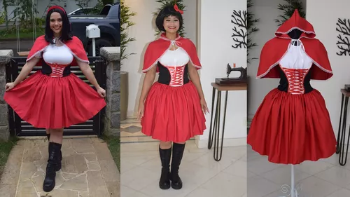 Fantasia Chapeuzinho Vermelho Infantil Luxo com Capuz - Extra Festas