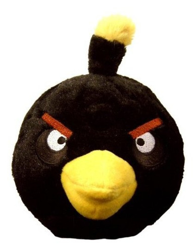 Angry Birds 5-inch Negro Pájaro De Peluche Con Sonido