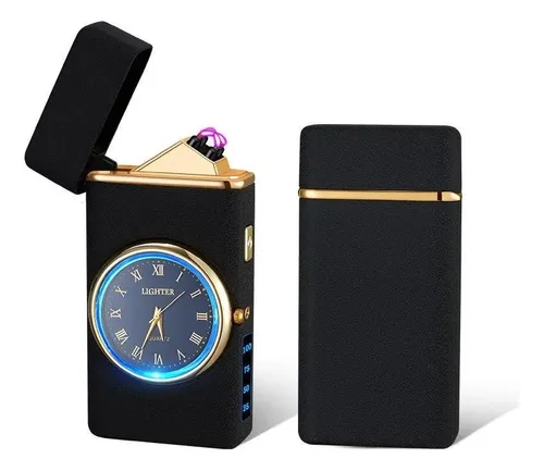 Encendedor Eléctrico Reloj Recargable Usb Mechero Portátil