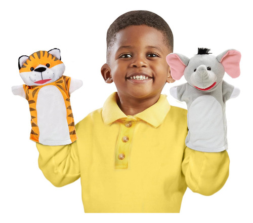 Marionetes De Mão Melissa & Doug Safari Buddies, Conjunto De