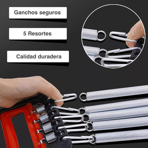Resorte Ejercitador De Pecho Brazos Abdomen Ejercicio 3 En 1 Color Negro