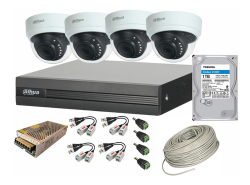 Cctv Kit Profesional Dahua 4 Cam 2mp Con Mica Con Disco 1tb