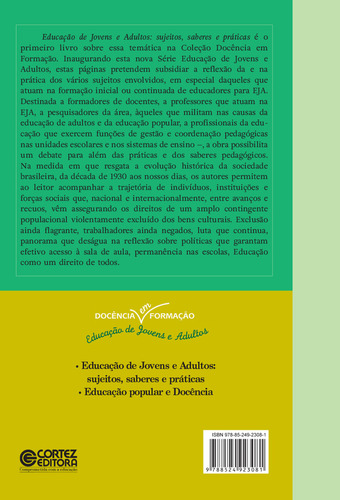 Educação de jovens e adultos sujeitos, saberes e práticas, de Jardilino, José Rubens Lima. Editorial Cortez Editora e Livraria LTDA, capa mole em português, 2014