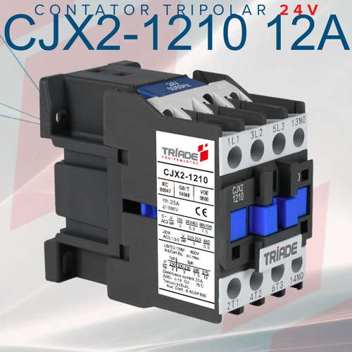 Contator Tripolar 12a Cjx2-1210 50/60 Hz