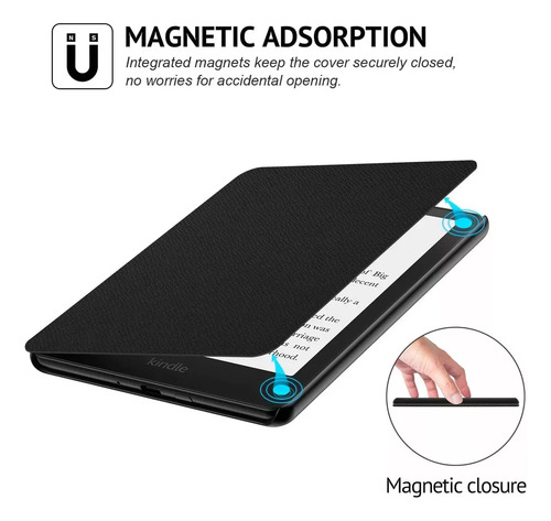 Funda Kindle Paperwhite 5 2021 6,8 Pulgadas Magnetica Verde Claro