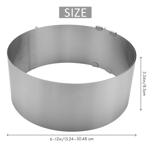 Anillo Para Tarta De Acero Inoxidable Redondo Ajustable De 6