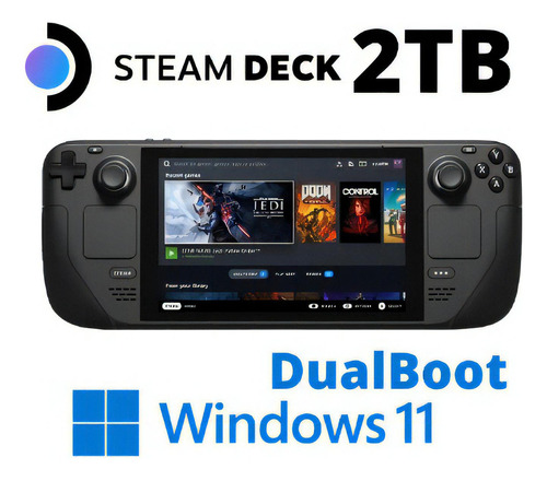 Console Valve Steam Deck 2tb Standard + Dualboot Com Windows Cor Preto