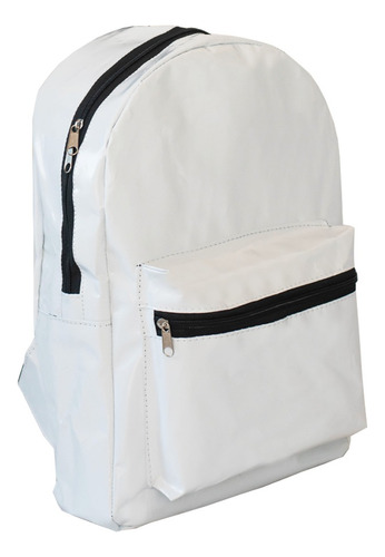 Imagen 1 de 10 de Mochila Ecológica Impermeable De Silobolsa Reciclada Blanca