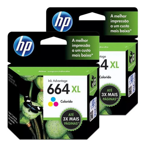 Imagem 1 de 5 de Kit Cartucho 664xl Para Impressora Hp Colorido + Preto