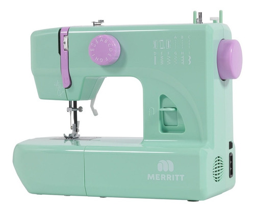 Máquina de coser recta Merritt ME 6 portable verde agua