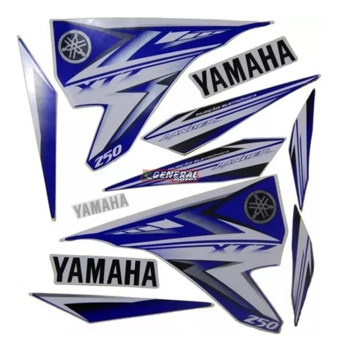 Kit Adesivo Faixas Moto Yamaha Lander 2009/10 Azul