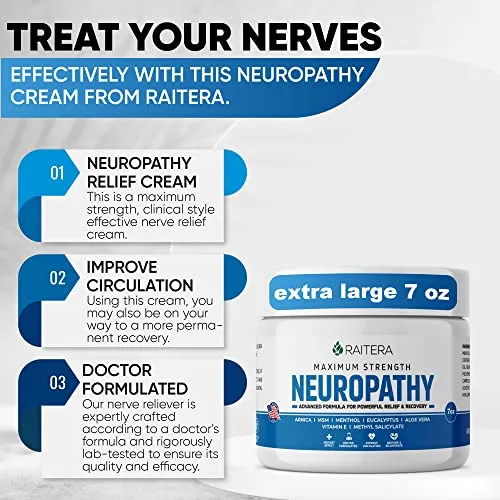 Crema Para Aliviar La Neuropatía Raitera Maximum Strength 20