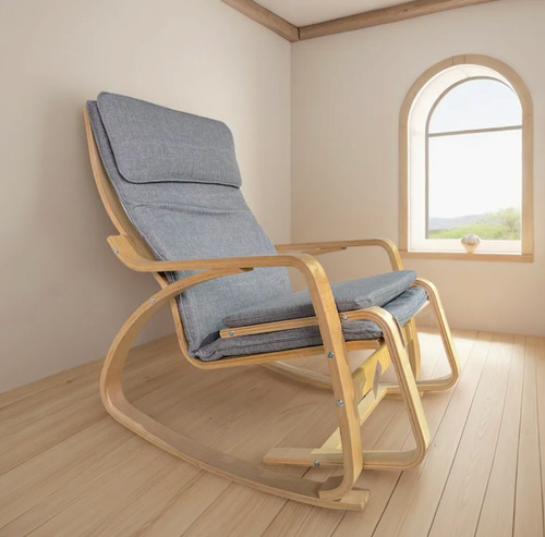 Sillón Mecedora Nórdico Modelo Volgar + Mesa Nuuk Nordico Gris Claro Lino