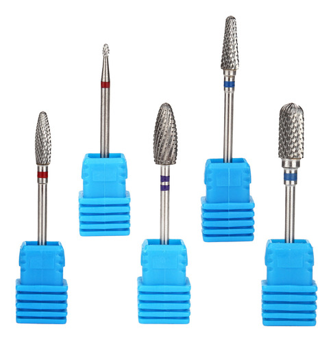 W Cabeça De Lixar Unhas 5 Brocas De Prata