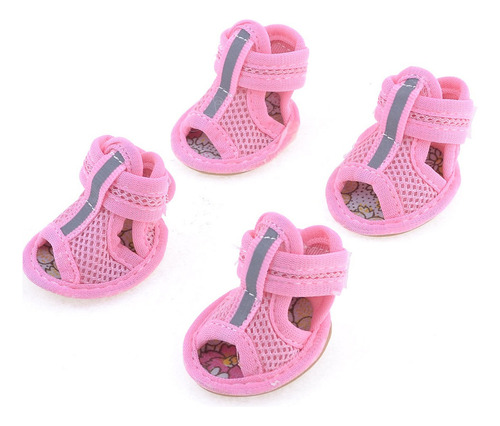 Zapatos Botas Para Perros Sandalias De Malla 2 Pares Rosa