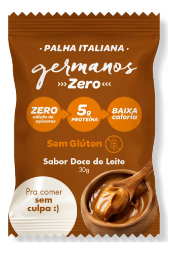 Palha Italiana Doce De Leite Zero Açúcar 30g 5g Whey Protein